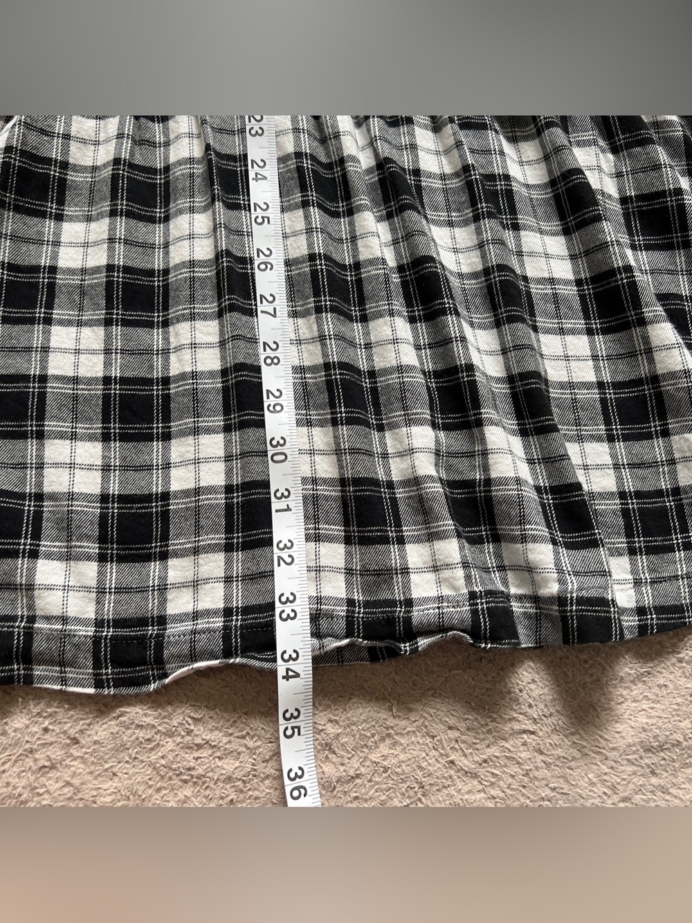 GAP Plaid Flannel Drop Waist Shirt Dress Cottage Preppy Minimalist Indie Sz L - Picture 6 of 8